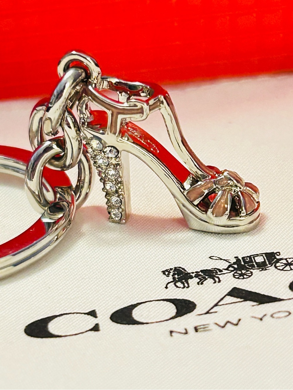 EXTREMELY RARE Coach Y2K High Heel Swarovski Keychain/ Bag Charm